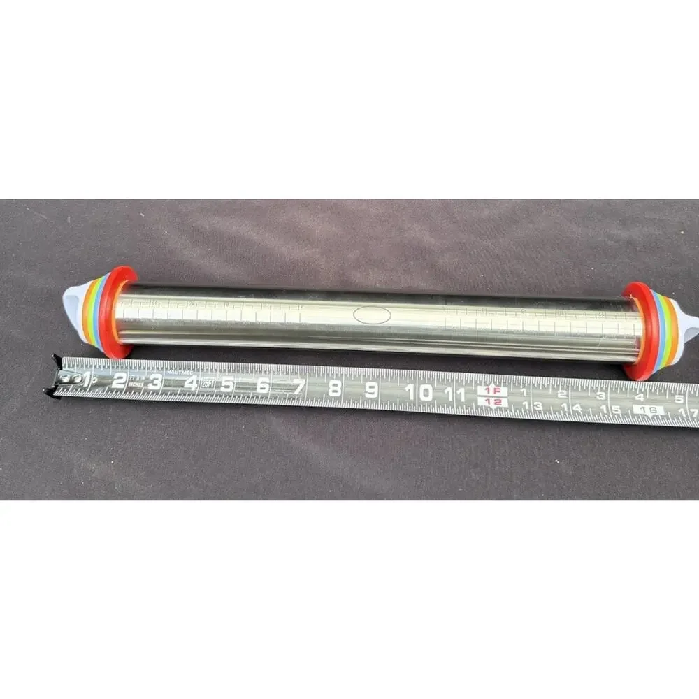 Quellance Rolling Pin 4 X Adjustable Thickness Stainless Steel Dishwasher Safe